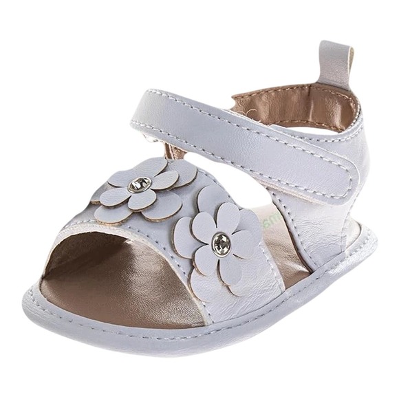 Josmo Other - Josmo Infant Baby Girl Size 2-4 Dress Sandals Soft Sole Butterfly & Bow White